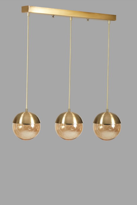 Opviq Küre 3 Lü Sıralı Eskitme Bal Camlı Sarkıt Dorado Opviq Küre 3 Lü Sıralı Eskitme Bal Camlı Sarkıt Dorado